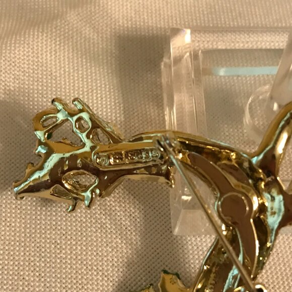 Christmas Brooch - Prancing Reindeer Signed Gerry's - Picture 3 of 5